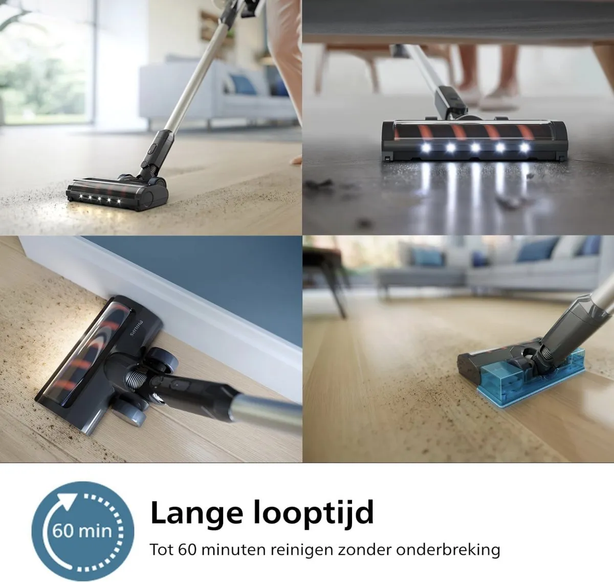 Philips Steelstofzuiger XC3132/01 Dweilfunctie - Zwart/Blauw - afbeelding 6 van 6