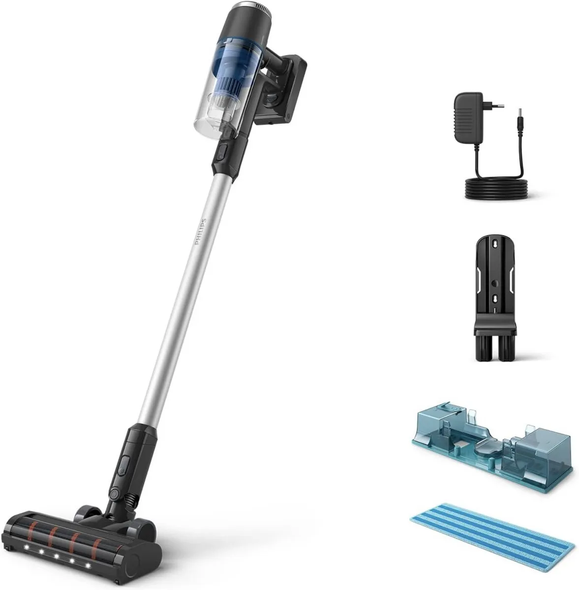 Philips Steelstofzuiger XC3132/01 Dweilfunctie - Zwart/Blauw