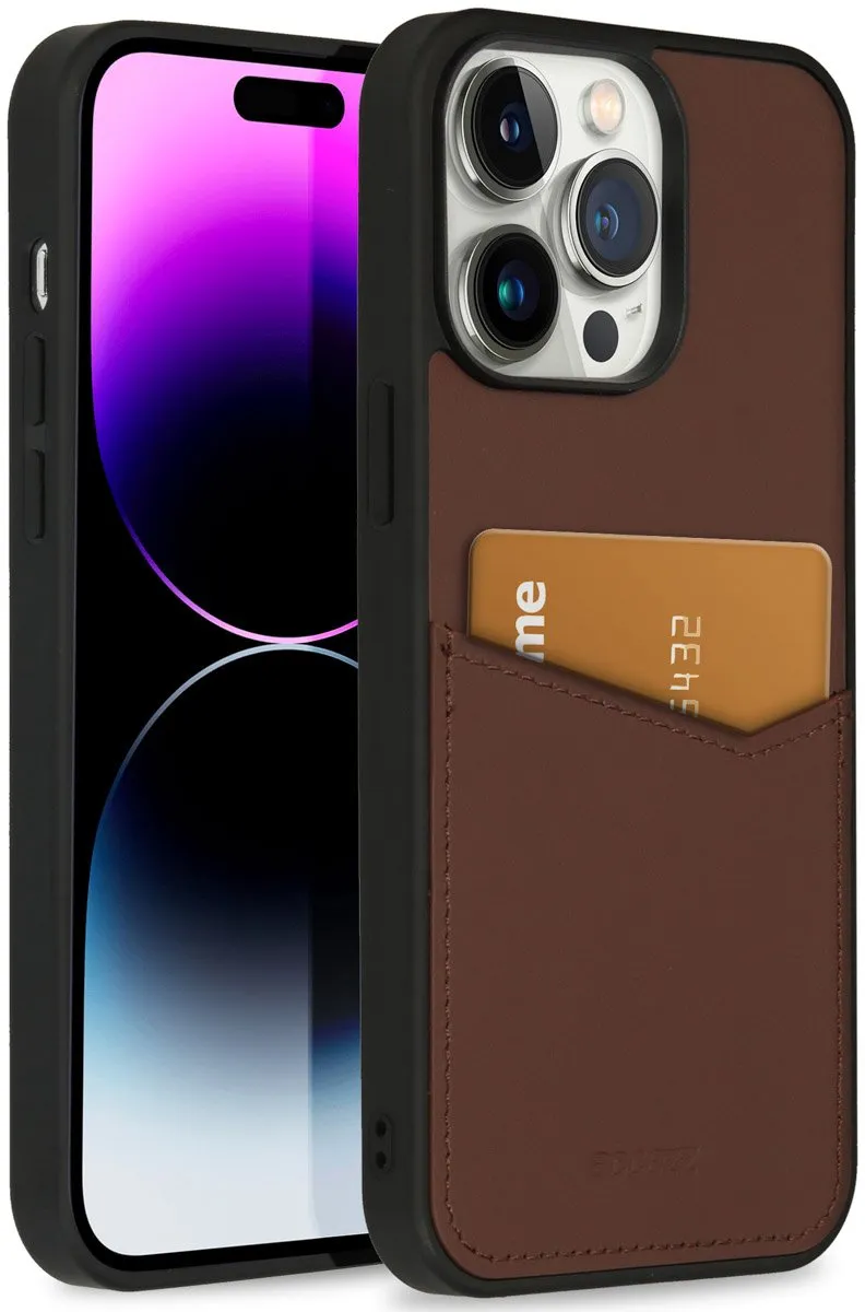 Accezz Hoesje iPhone 14 Pro Max - Bruin Leder