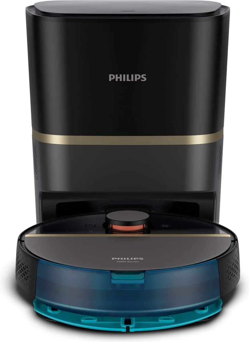 Philips HomeRun Aqua 7000 XU7100/01 Robotstofzuiger - Dweilfunctie - Zwart/Goud