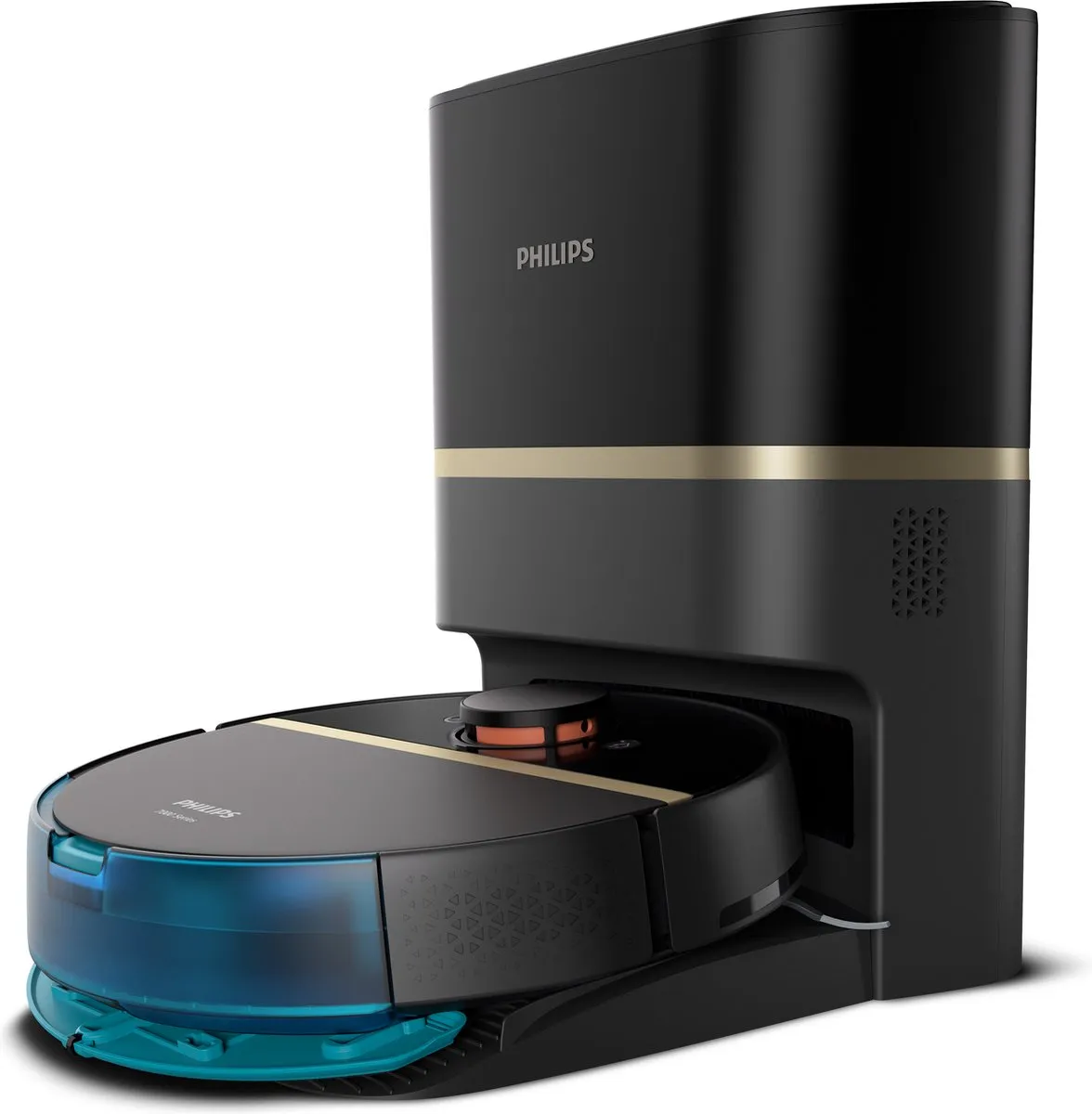 Philips HomeRun Aqua 7000 XU7100/01 Robotstofzuiger - Dweilfunctie - Zwart/Goud