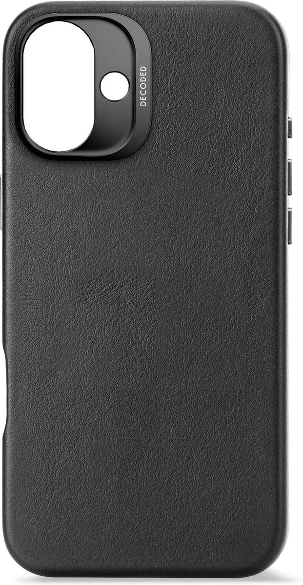 DECODED Leren Hoesje Geschikt voor iPhone 16 Plus - Gemaakt van Premium ECCO Leer - Geschikt voor MagSafe - Zwart