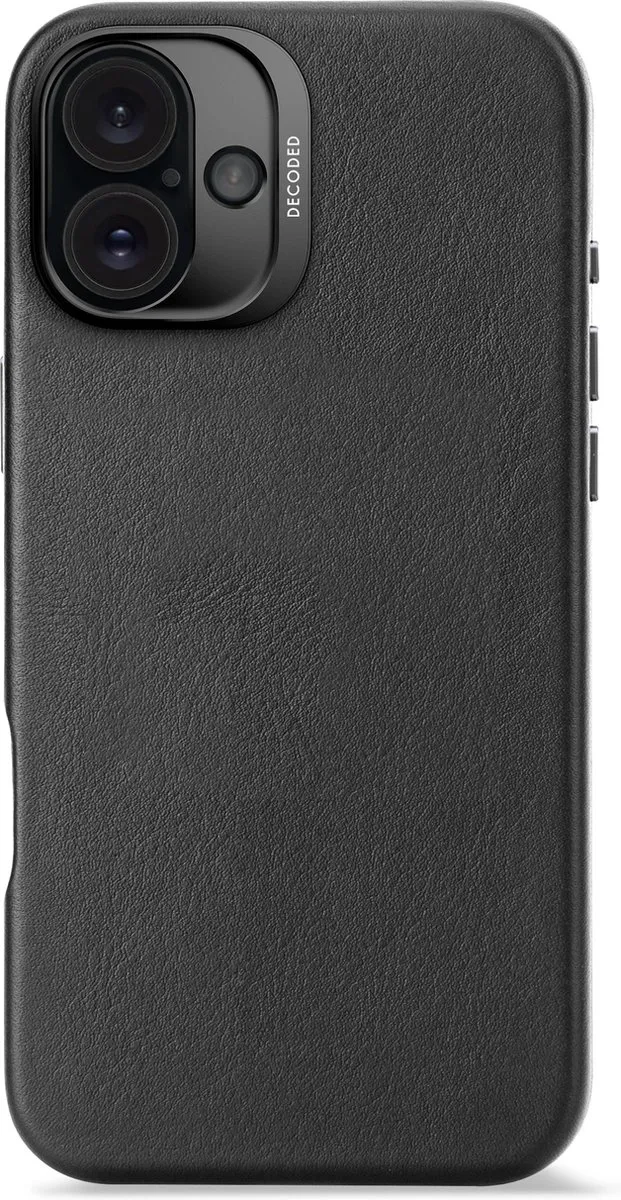 DECODED Leren Hoesje Geschikt voor iPhone 16 Plus - Gemaakt van Premium ECCO Leer - Geschikt voor MagSafe - Zwart