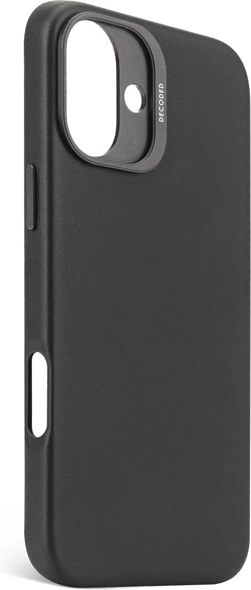 DECODED Leren Hoesje Geschikt voor iPhone 16 Plus - Gemaakt van Premium ECCO Leer - Geschikt voor MagSafe - Zwart