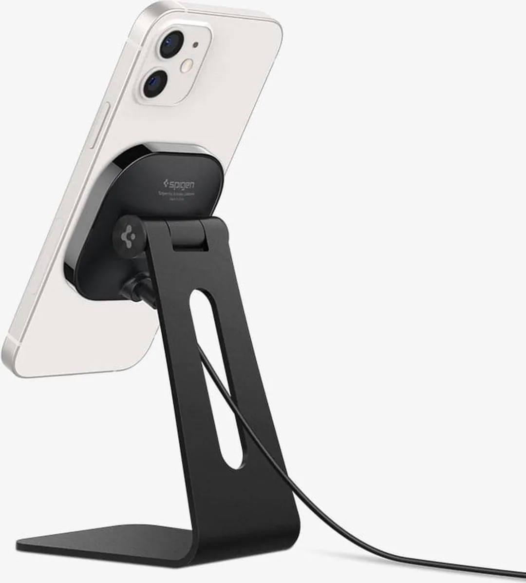 Spigen OneTap MagSafe Bureau Houder 7.5W - Zwart