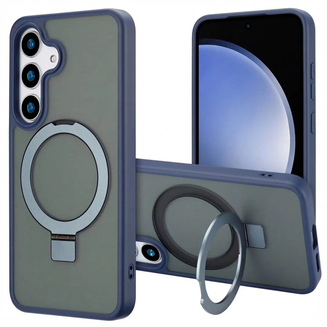 Accezz Hoesje Samsung Galaxy S25 Magnetische Ring - Blauw