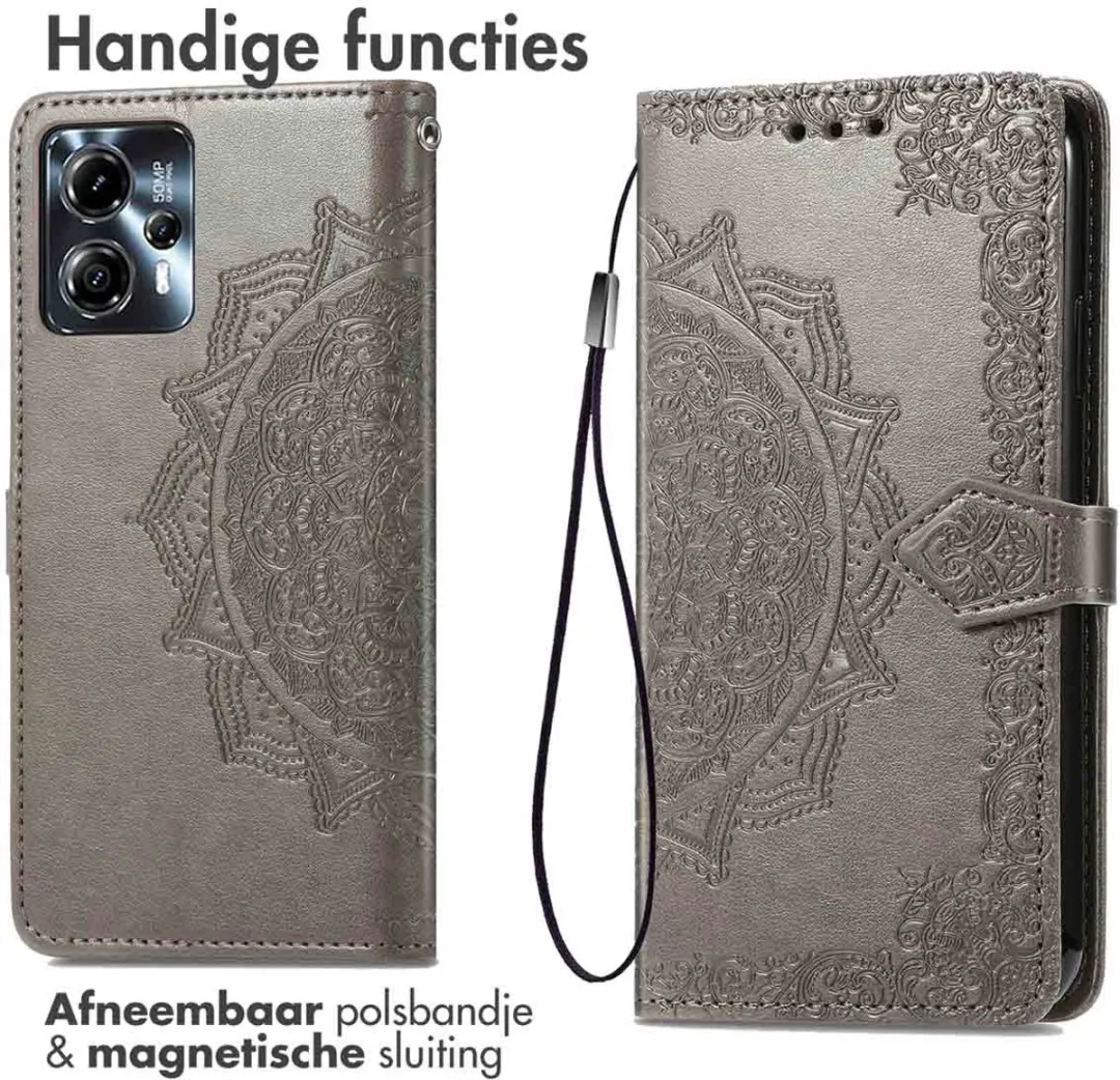Imoshion Moto G13/G23 Hoesje - Mandala Bookcase - Grijs
