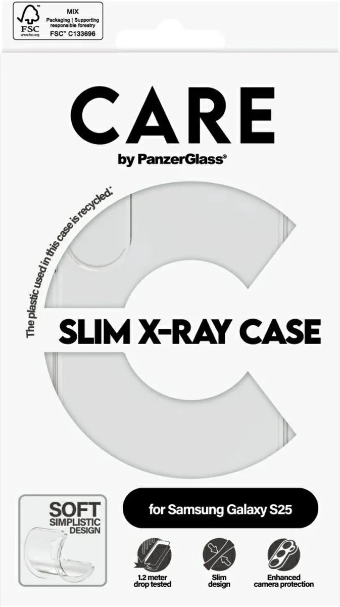 PanzerGlass CARE by Fashion X-Ray Hoesje Samsung Galaxy S25 - Transparant