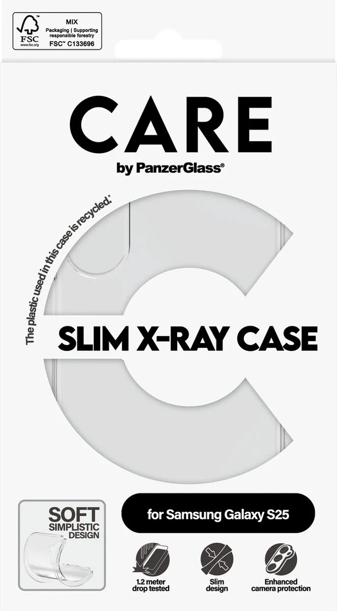 PanzerGlass CARE by Fashion X-Ray Hoesje Samsung Galaxy S25 - Transparant