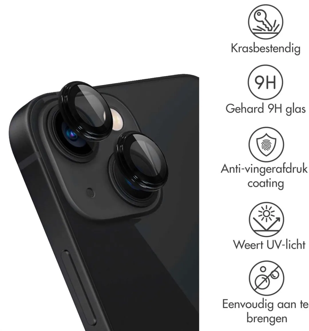 Imoshion Camera Lens Protector iPhone 13 - 2 Stuks - Zwart - afbeelding 6 van 6