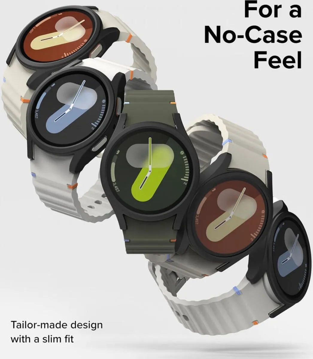 Ringke Slim+Glass Hoesje Screen Protector Samsung Galaxy Watch 7 44mm - Matte Zwart