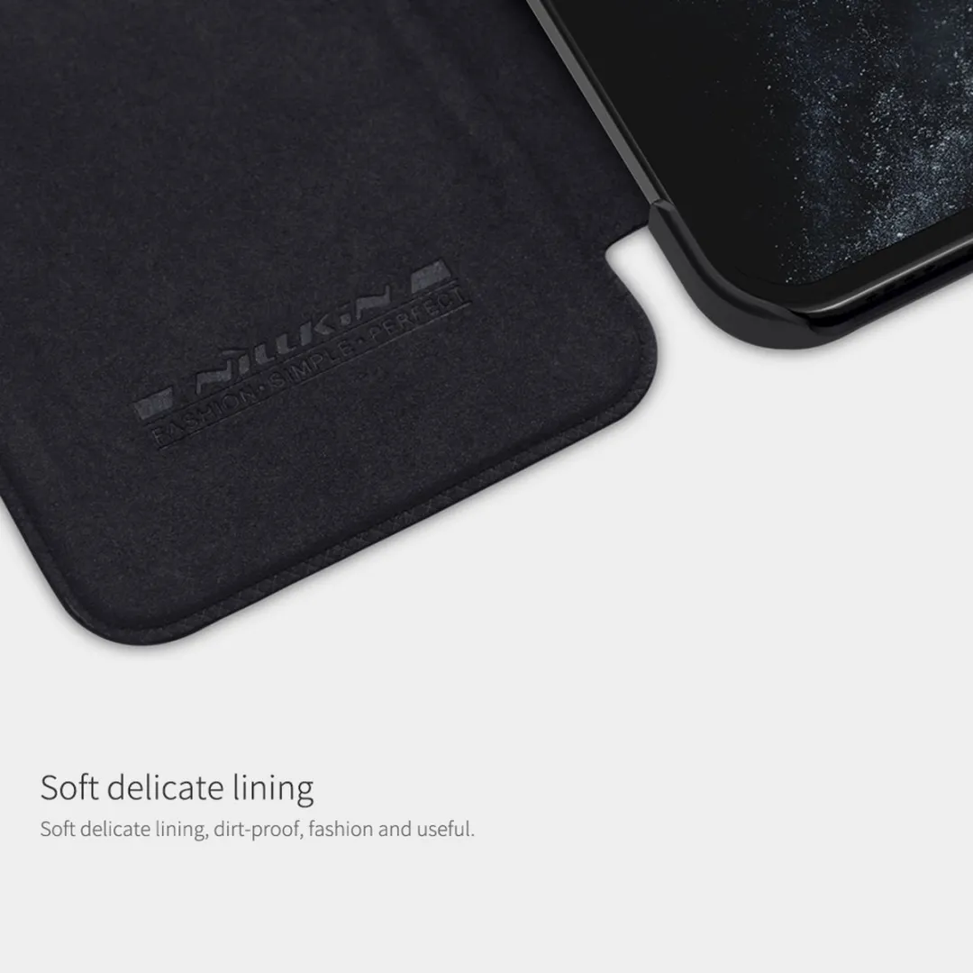 Nillkin Qin Leather Case iPhone 12 Pro Max - 2 Pasjes - Zwart - afbeelding 2 van 6