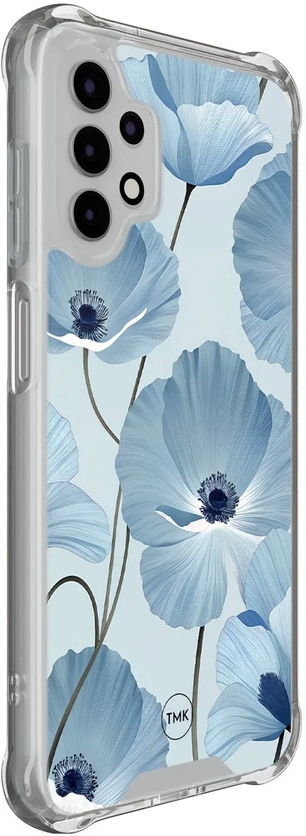 Casevibes Shockproof Hoesje Samsung Galaxy A13 4G - Blauw Bloemenveld - S/A134G/S/024