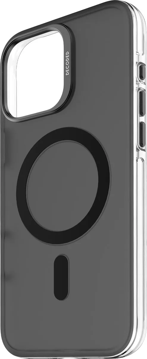 Decoded Clear Frosted Hoesje iPhone 16 Pro Max - Zwart