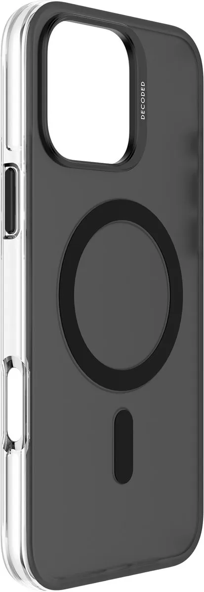 Decoded Clear Frosted Hoesje iPhone 16 Pro Max - Zwart