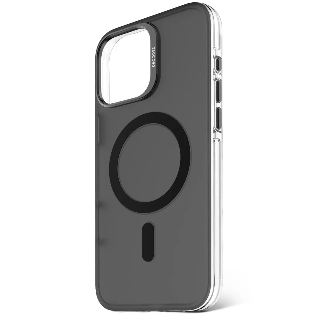 Decoded Clear Frosted Hoesje iPhone 16 Pro Max - Zwart