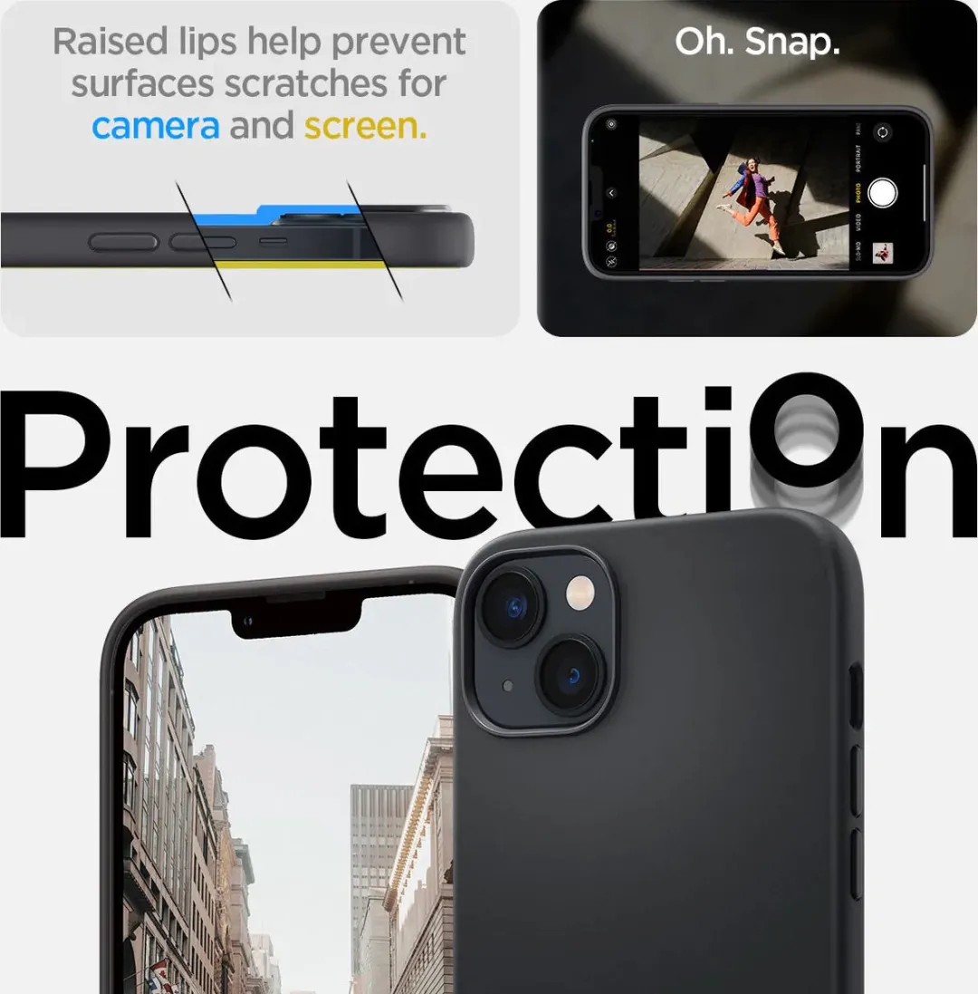 Spigen Silicone Fit MagSafe Hoesje iPhone 14 - Zwart