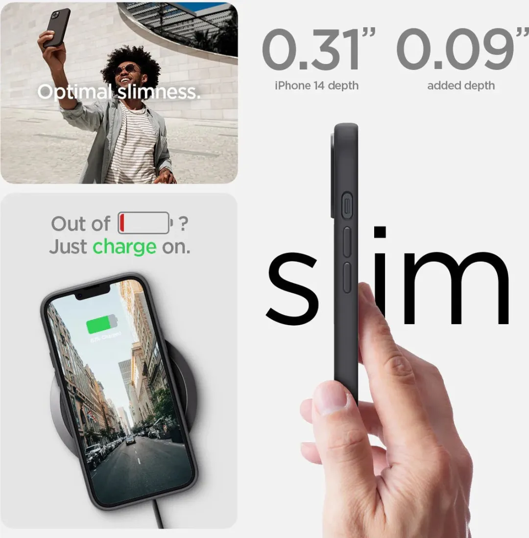 Spigen Silicone Fit MagSafe Hoesje iPhone 14 - Zwart
