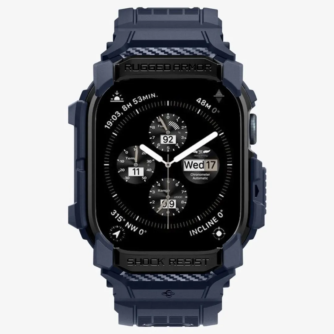Spigen Rugged Armor Pro Hoes Apple Watch 11/Series 10 46mm - Navy Blue