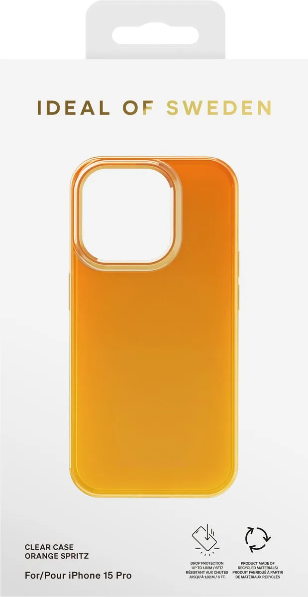 iDeal of Sweden Clear Case Mid iPhone 15 Pro - Orange Spritz - afbeelding 4 van 5