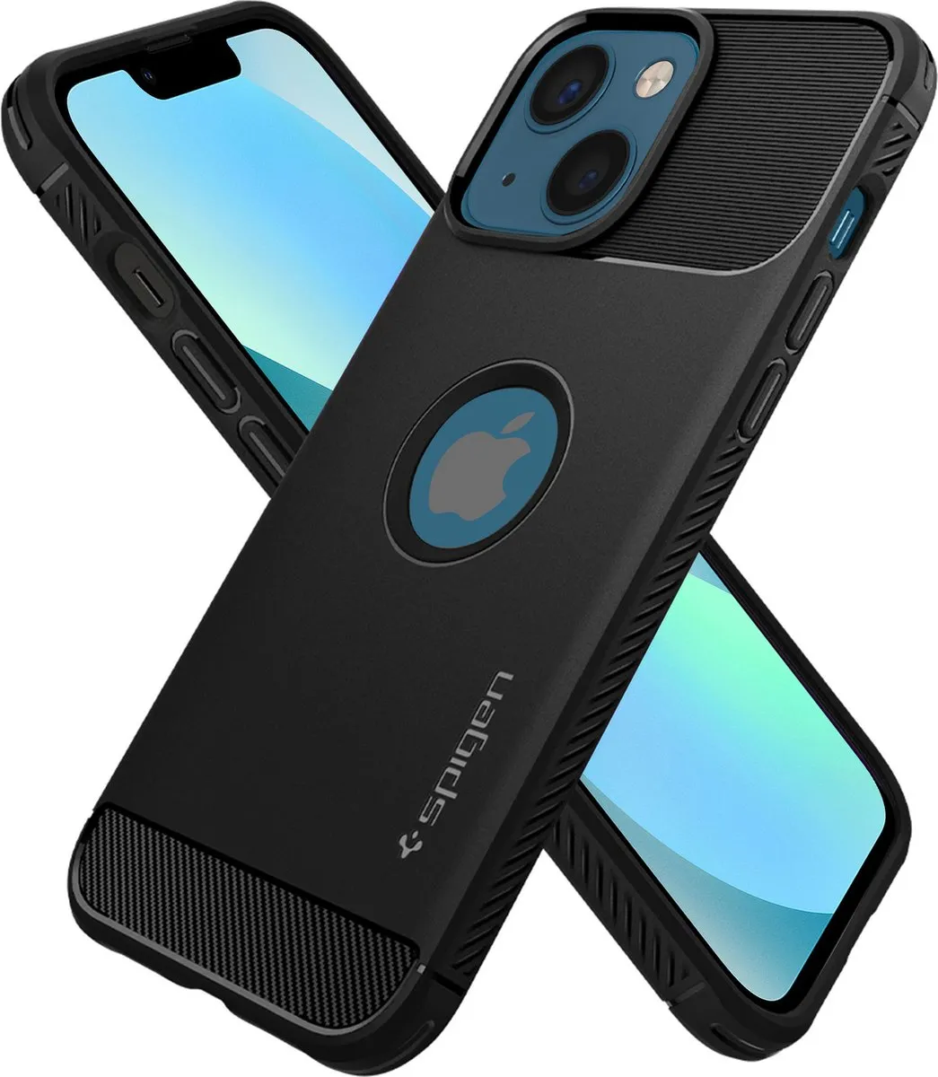 Spigen Rugged Armor TPU Hoesje iPhone 13 - Zwart