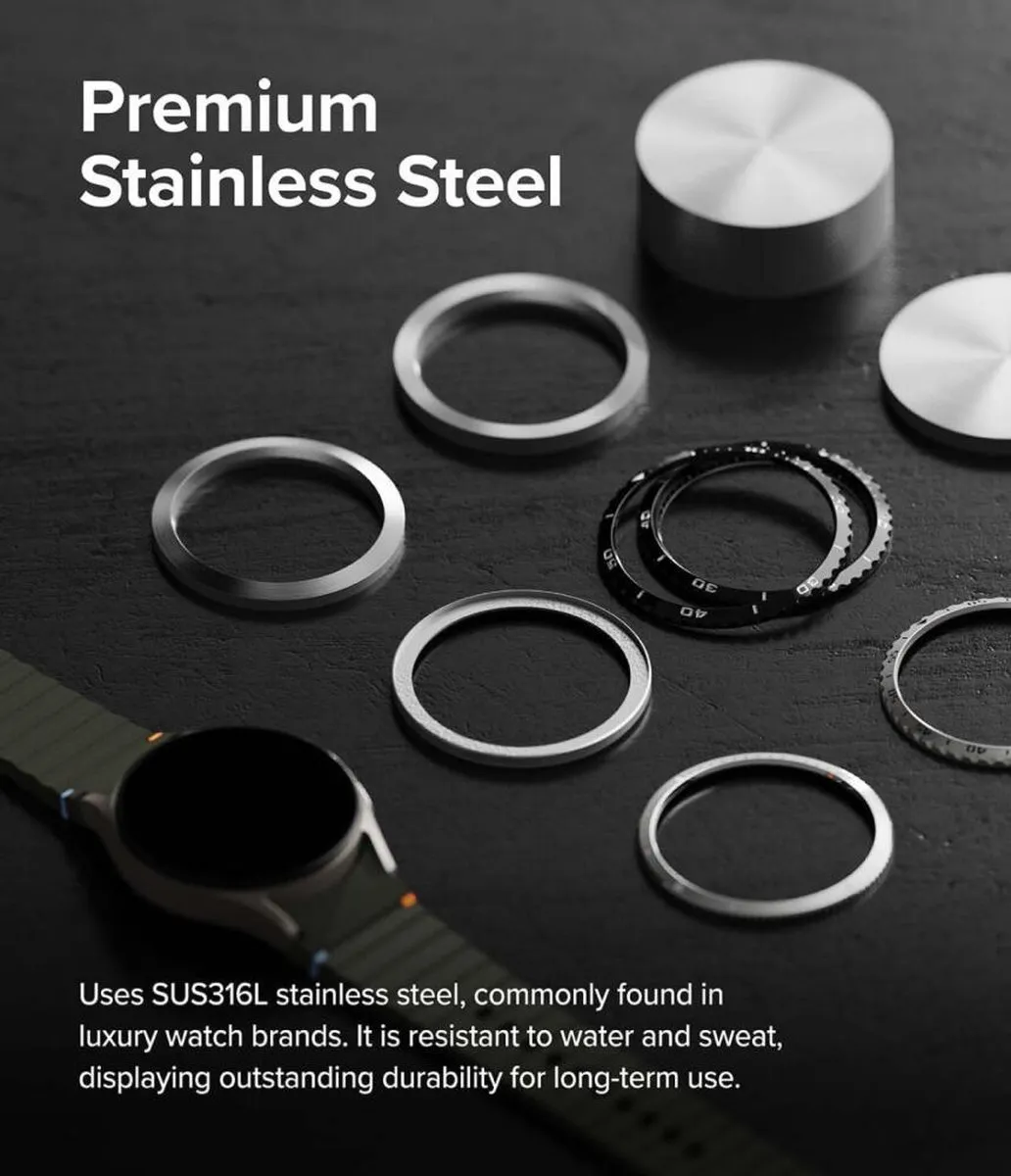 Ringke Bezel Styling + Tempered Glass Samsung Galaxy Watch 7 40mm - Zilver