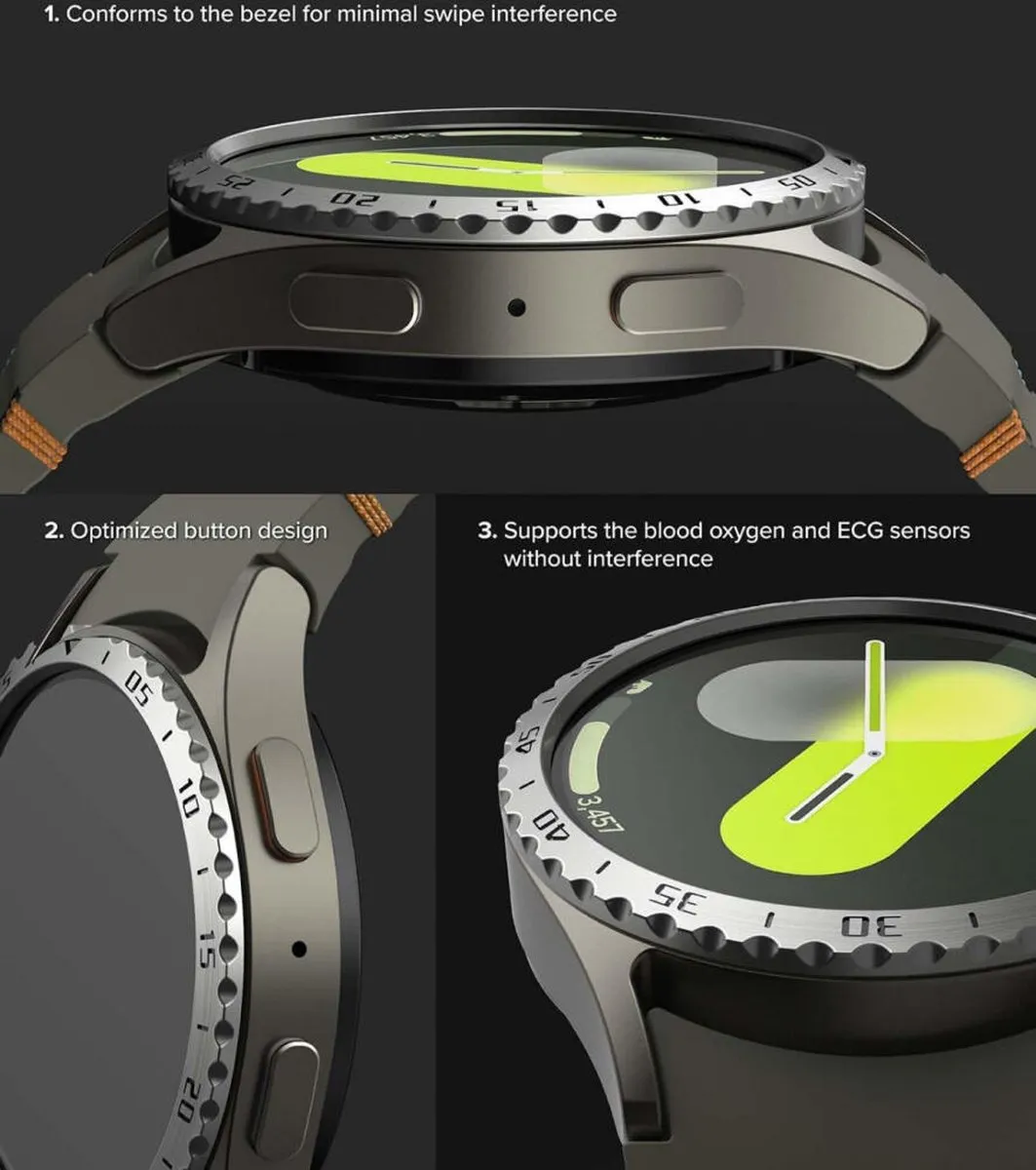 Ringke Bezel Styling + Tempered Glass Samsung Galaxy Watch 7 40mm - Zilver