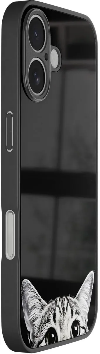 Casevibes iPhone 17 Hoesje - Kat Kiekeboe Print - Zwart