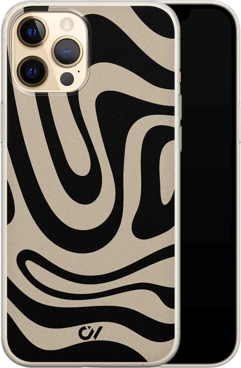 Casevibes iPhone 12 Hoesje A/13/UV/010 - Zwart