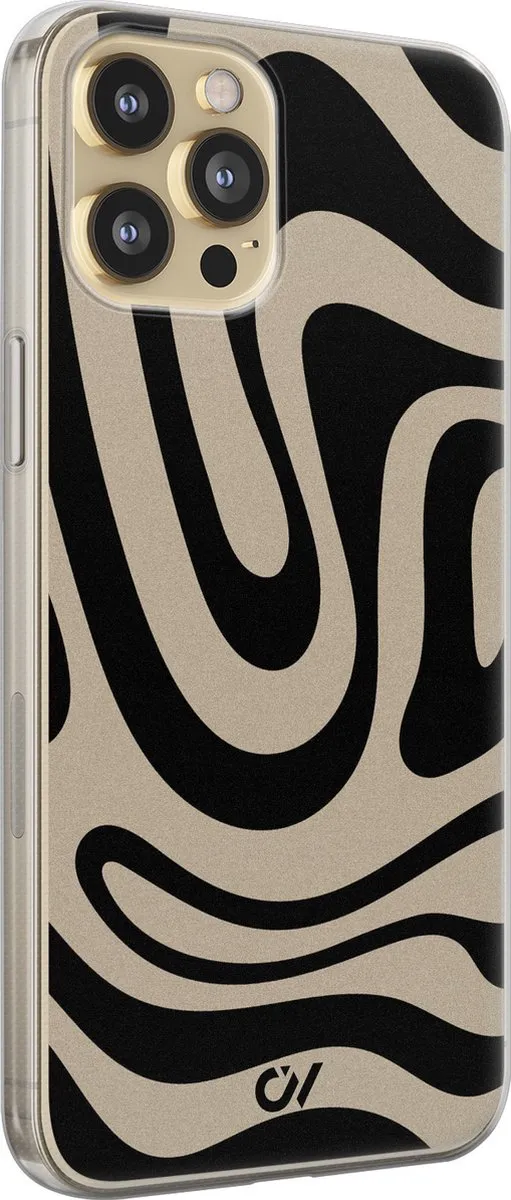 Casevibes iPhone 12 Hoesje A/13/UV/010 - Zwart