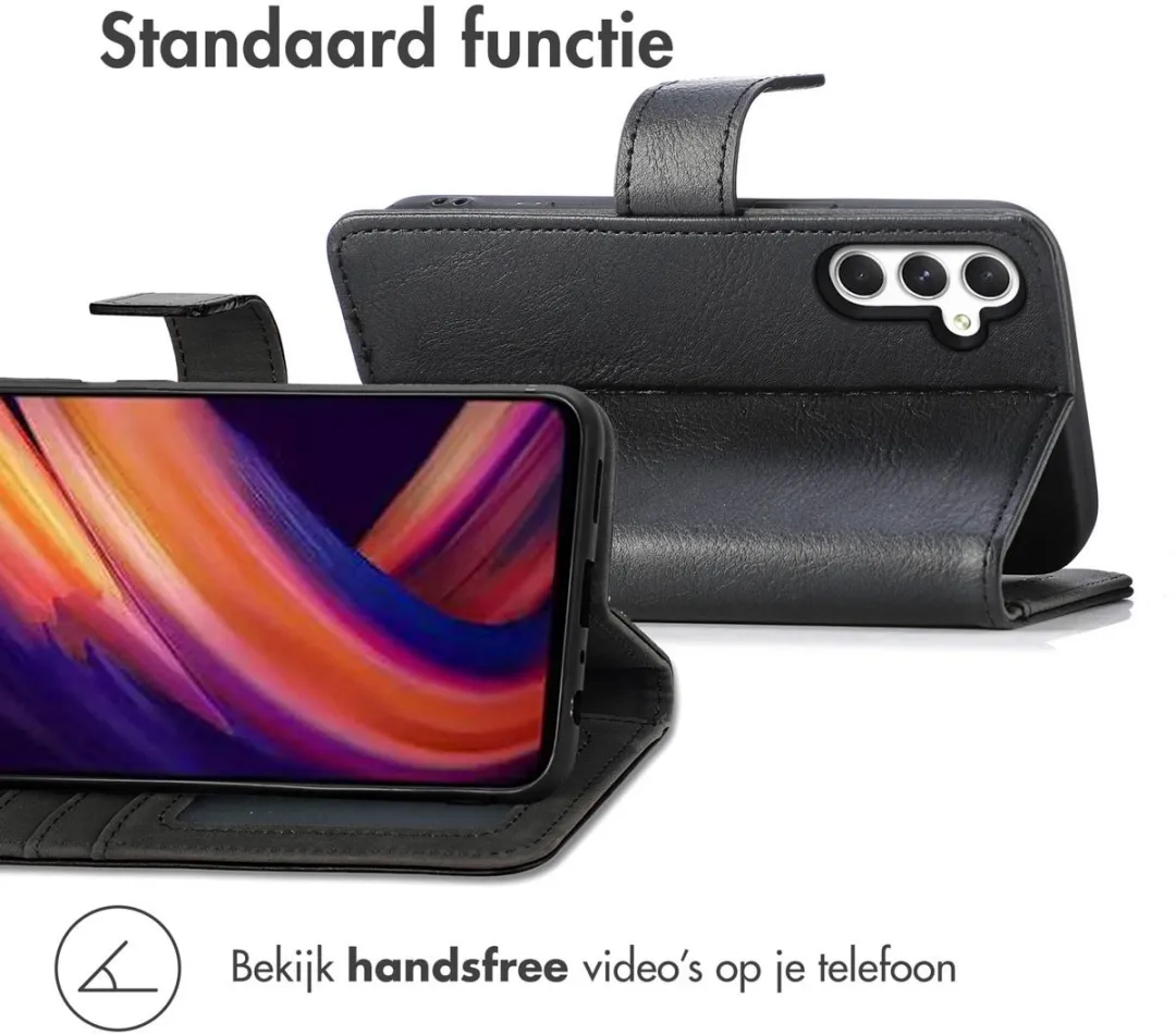 imoshiion Hoesje Samsung Galaxy A25 - 3 Pasjes - Zwart