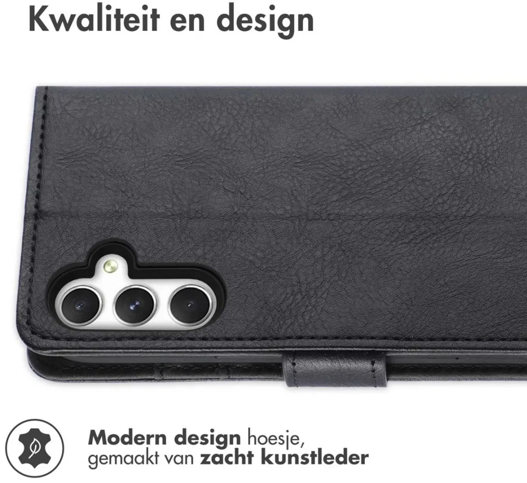 imoshiion Hoesje Samsung Galaxy A25 - 3 Pasjes - Zwart