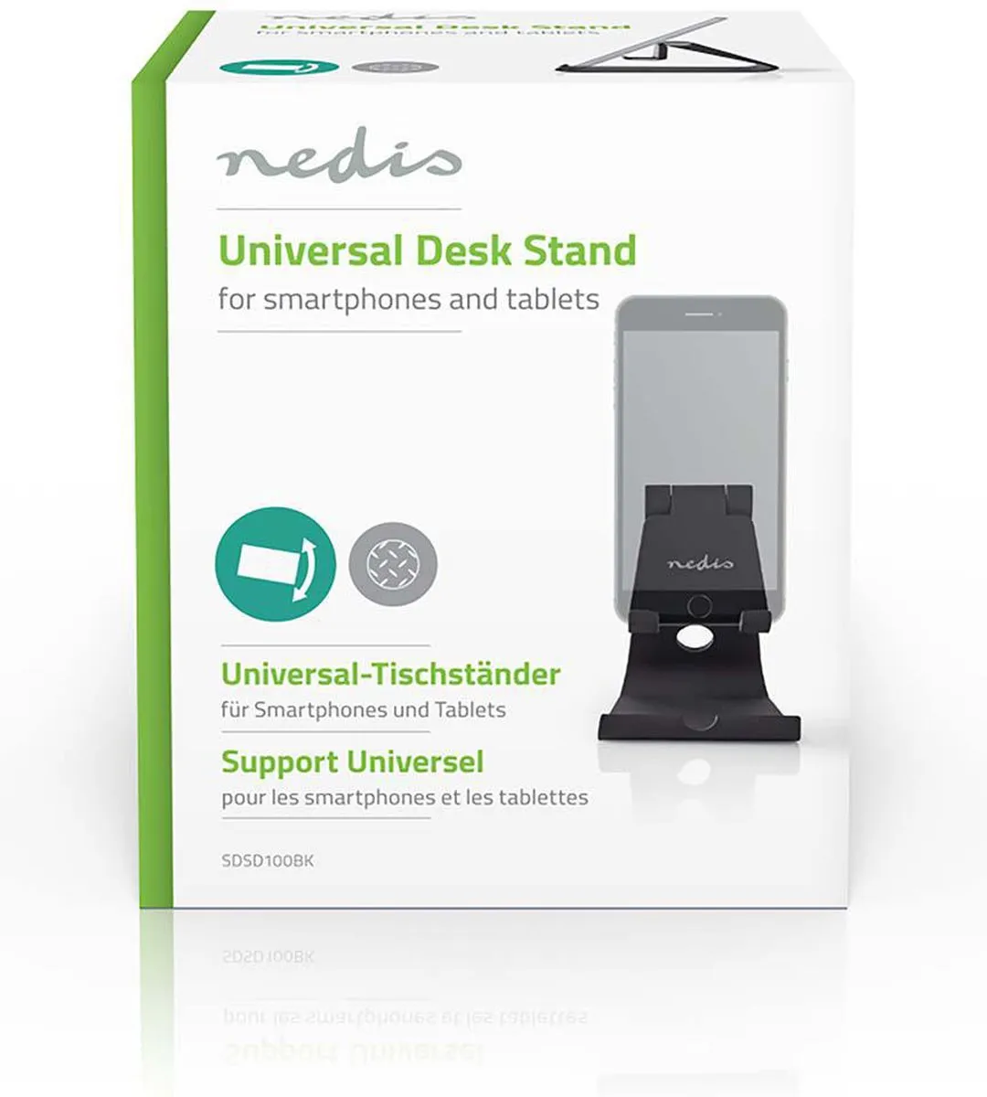 Nedis SDSD100BK Smartphone/Tablet-Standaard - Zwart - afbeelding 6 van 6