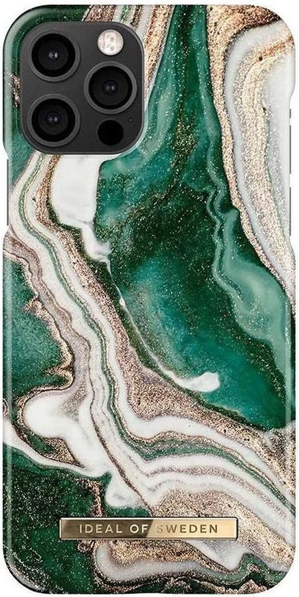 iDeal of Sweden iPhone 12/12 Pro Backcover - Golden Jade Marble - afbeelding 3 van 6