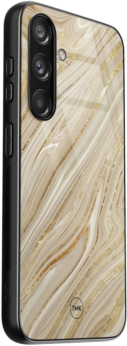 Casevibes Galaxy S24 Hoesje - Goud Marmer - afbeelding 2 van 3