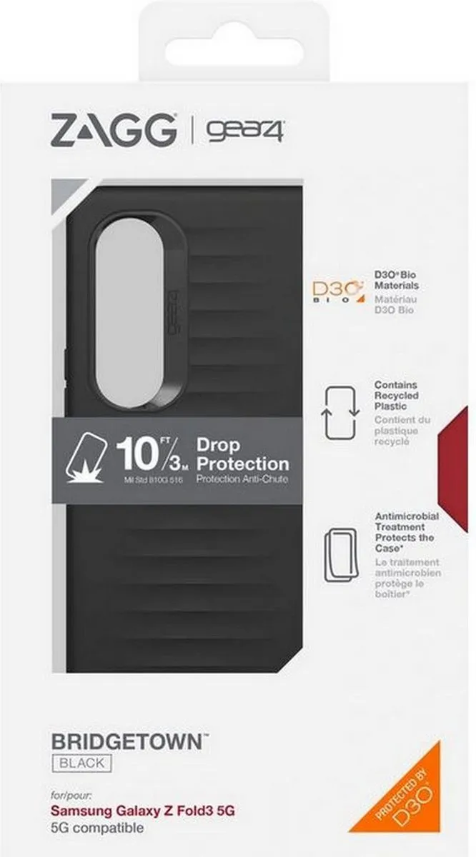 Gear4 Bridgetown Back Case Zwart - Samsung Galaxy Z Fold 3