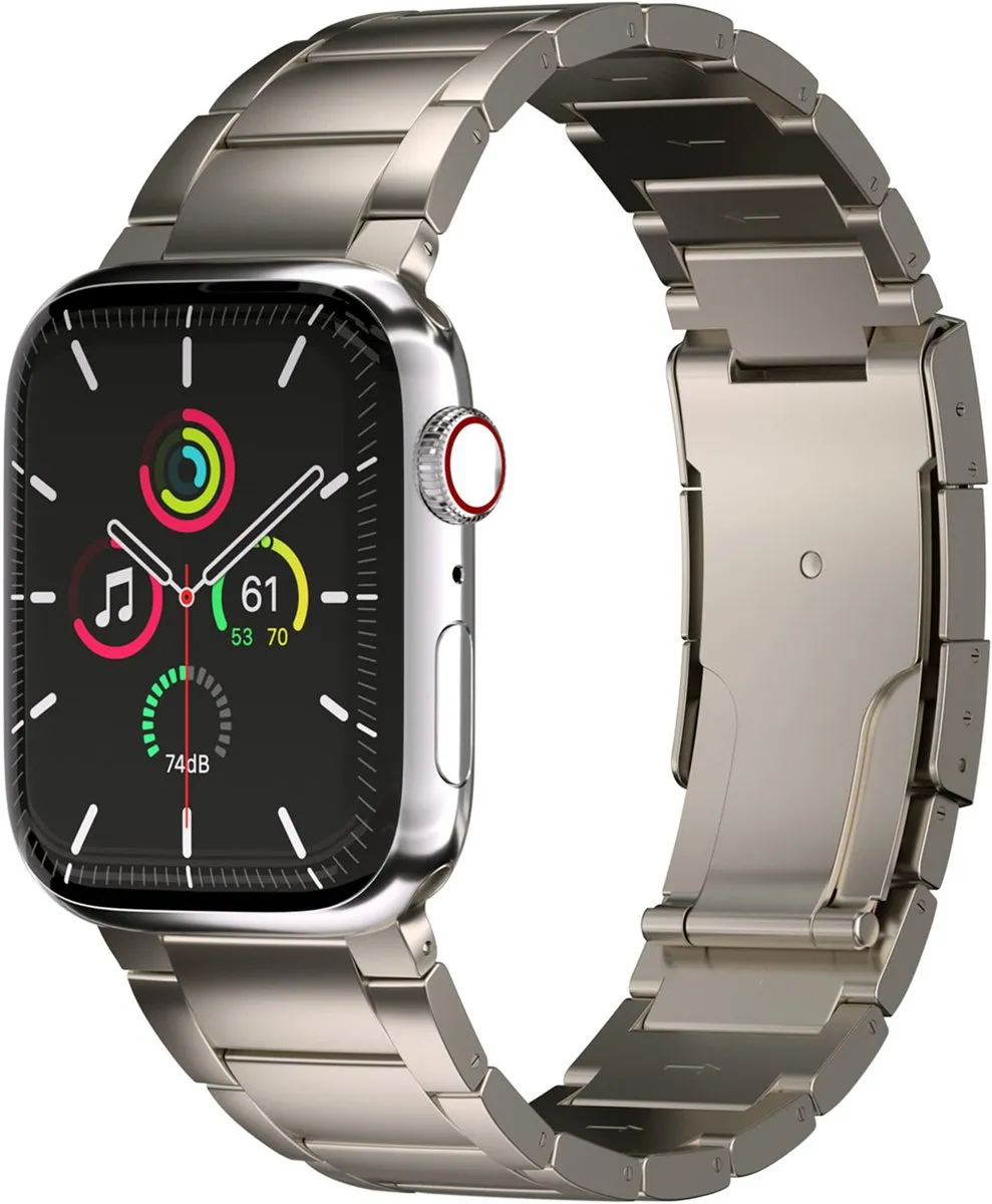 Accezz Titanium Mat Bandje Apple Watch 42mm - Zilver