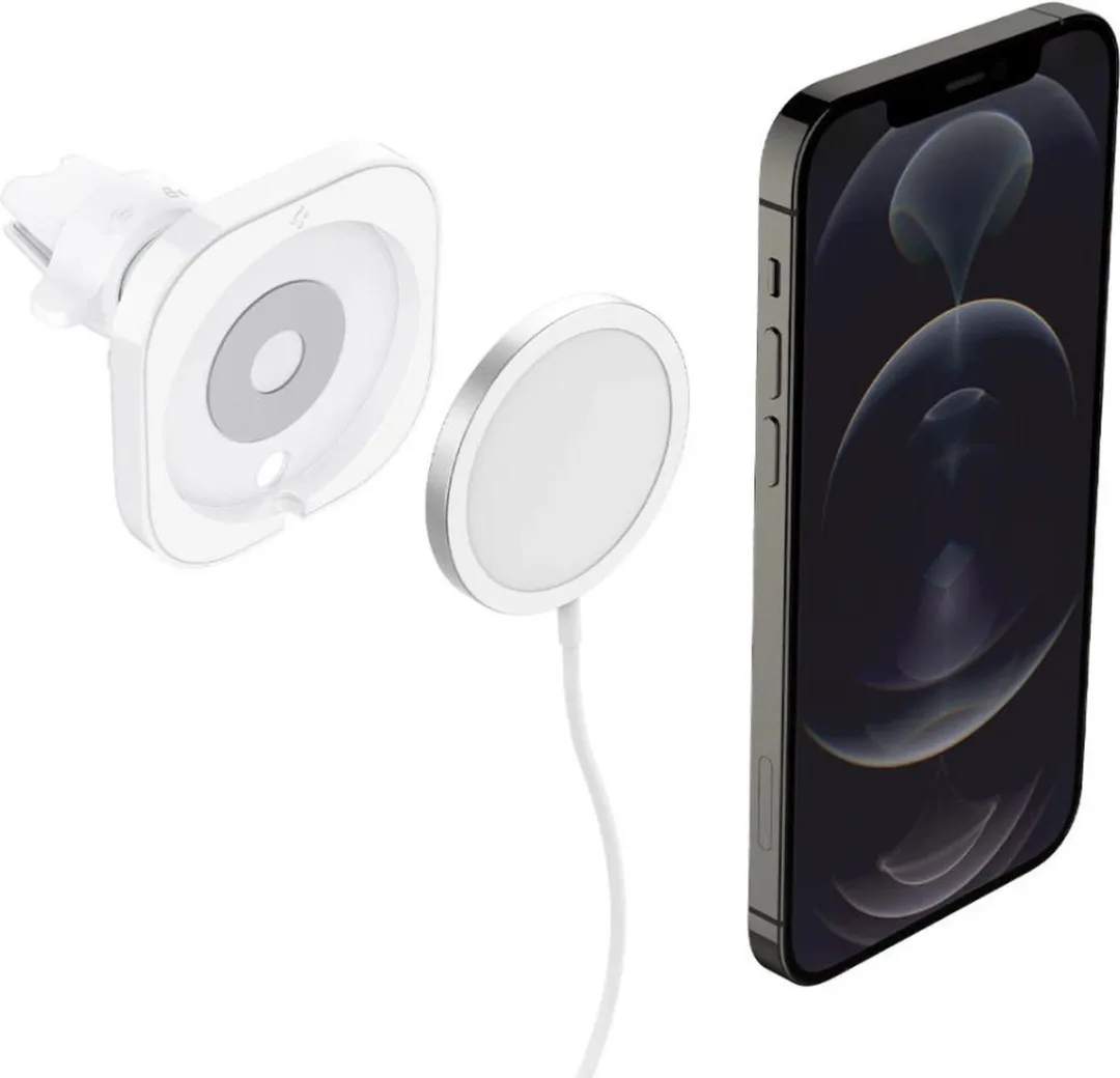 Spigen MagFit ACP03163 Ventilatierooster Houderstandaard - iPhone 12-serie - Wit - afbeelding 5 van 6