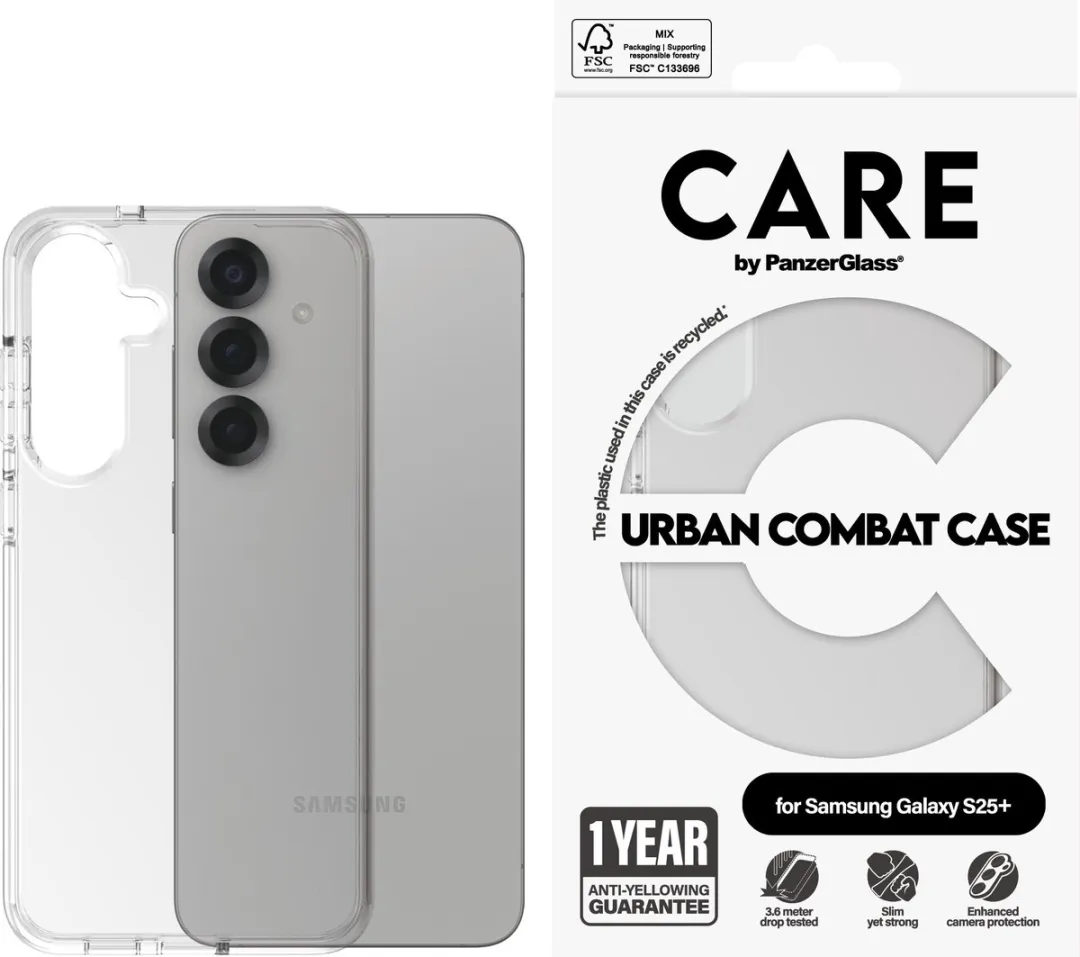PanzerGlass Case Flagship Urban Combat Samsung Galaxy S25+ - Transparent