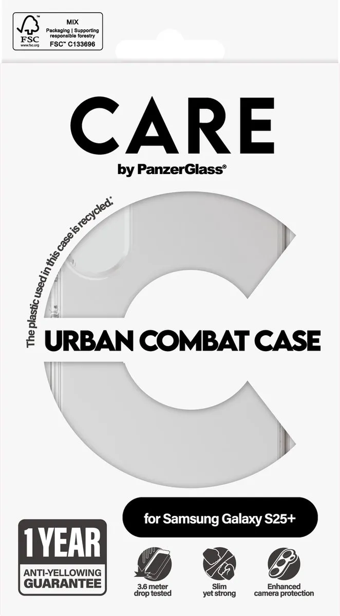 PanzerGlass Case Flagship Urban Combat Samsung Galaxy S25+ - Transparent