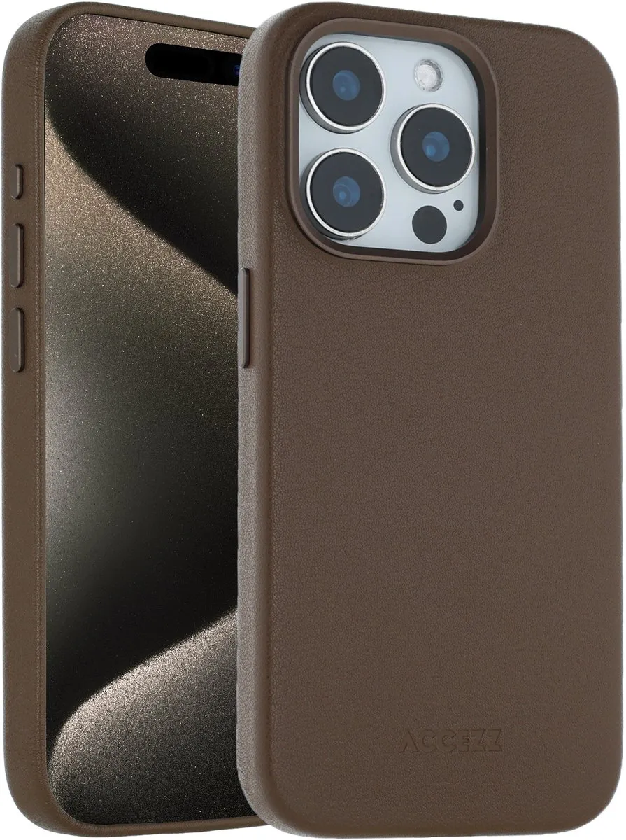 Accezz Hoesje iPhone 15 Pro Coffee Brown