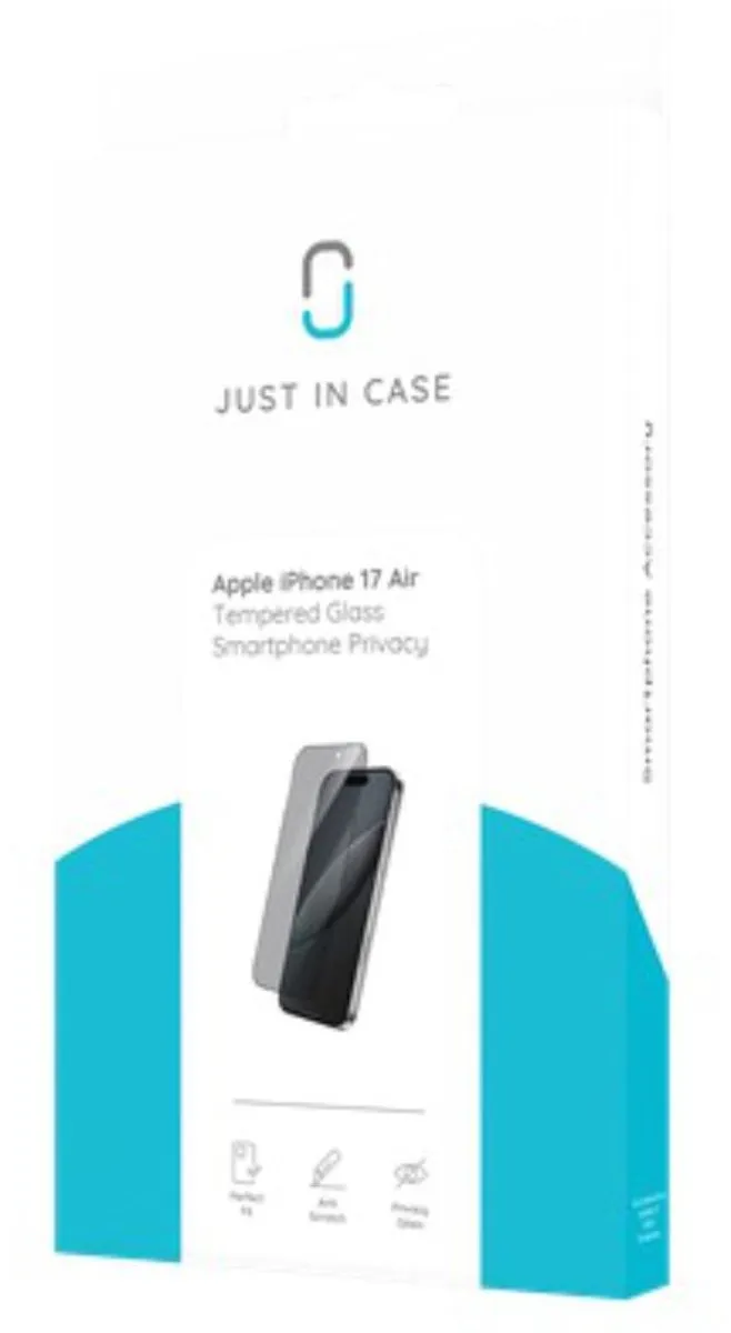 Just in Case Cazy Privacy Screenprotector iPhone Air - Anti-Spy Glas - afbeelding 6 van 6