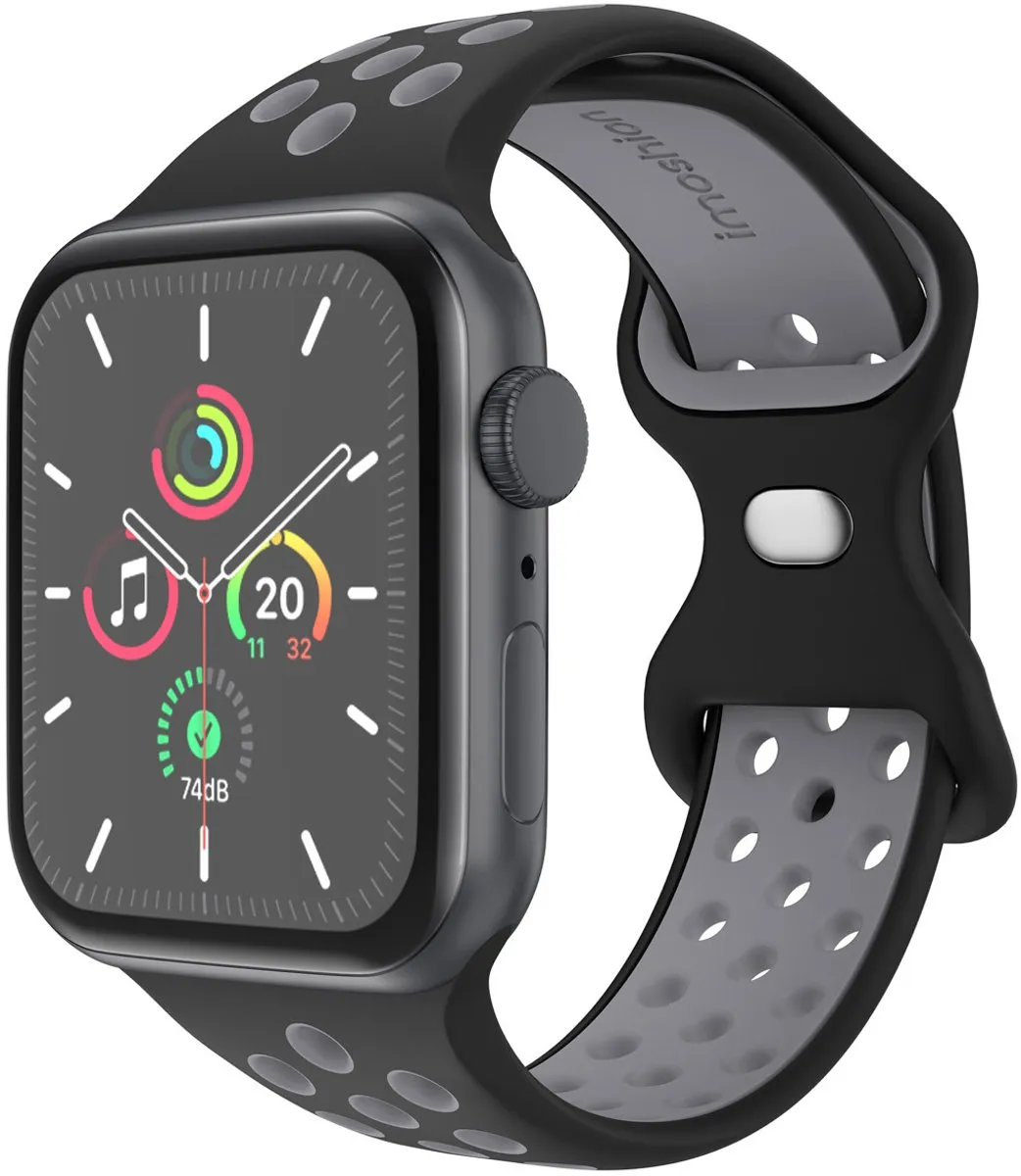 Imoshion Siliconen Sportband Apple Watch 44-49mm - Zwart