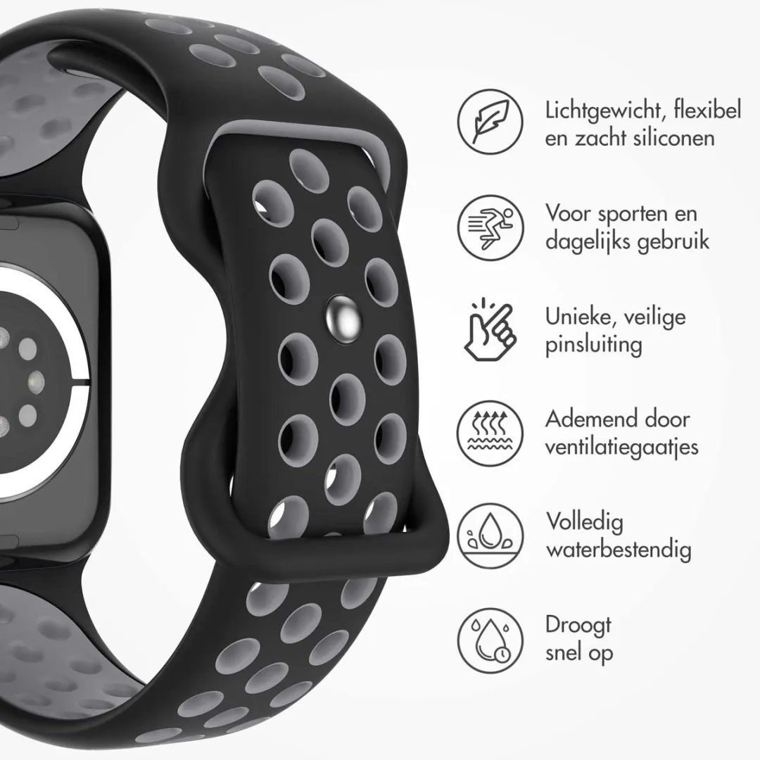 Imoshion Siliconen Sportband Apple Watch 44-49mm - Zwart
