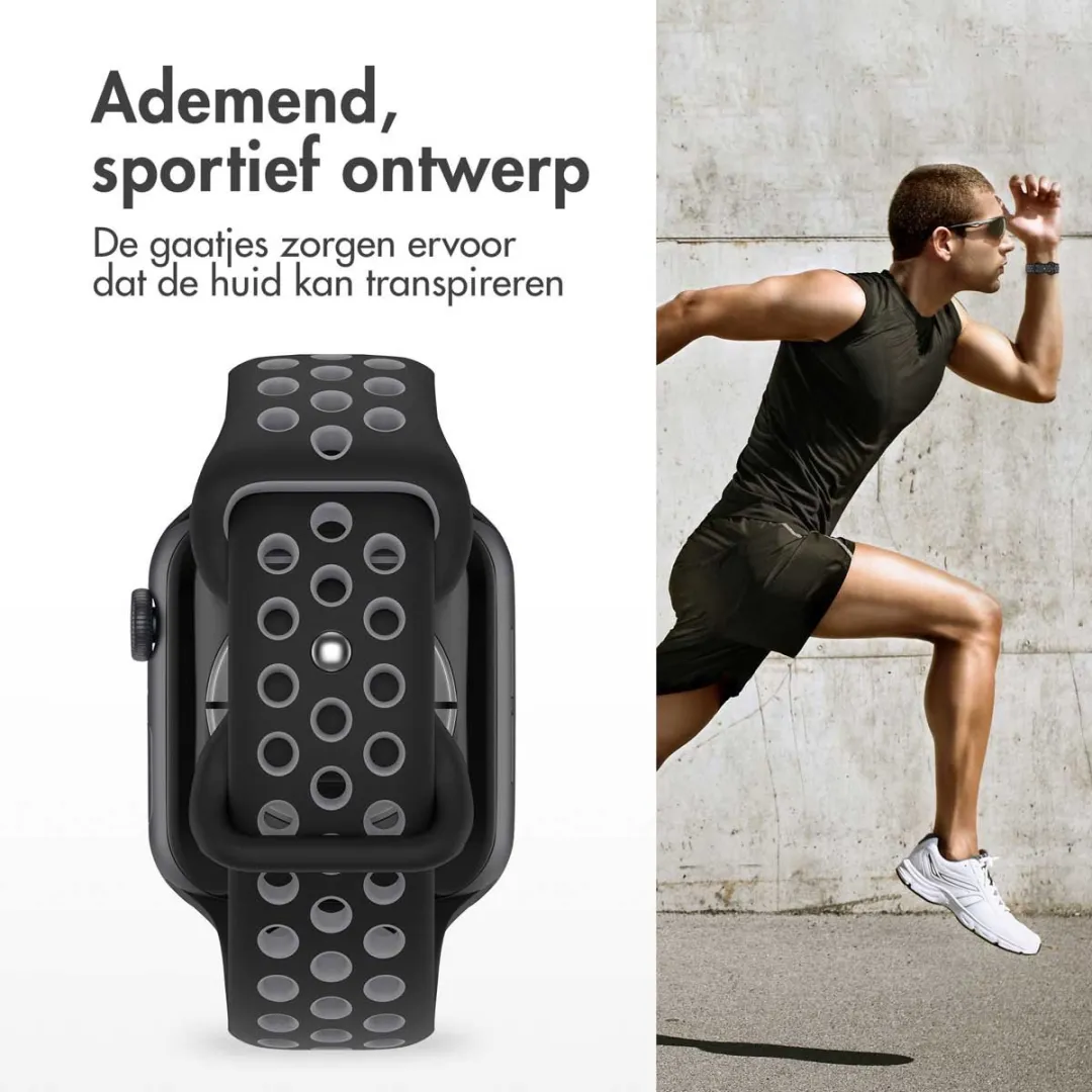 Imoshion Siliconen Sportband Apple Watch 44-49mm - Zwart