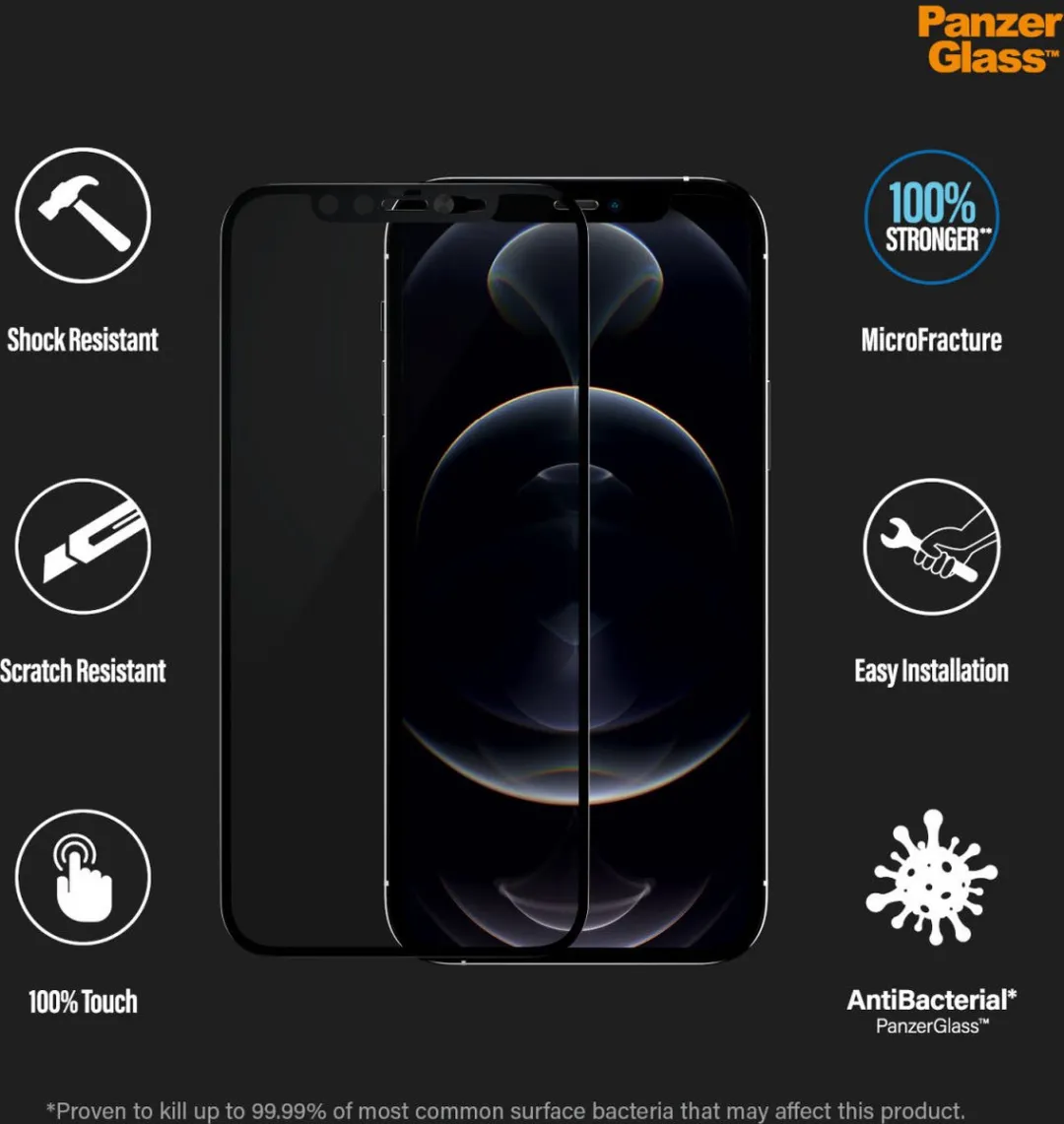 PanzerGlass CamSlider Gehard Glas iPhone 12 Pro - Zwart