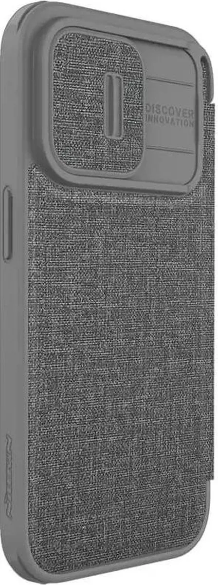 Nillkin Qin Pro Cloth Hoesje iPhone 15 Pro Max - Grijs - afbeelding 6 van 6
