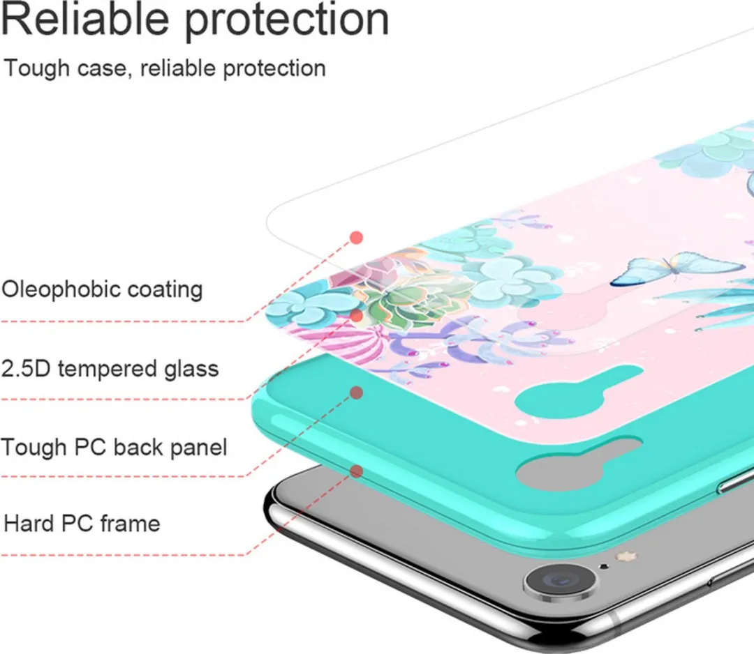 Nillkin Floral Hoesje iPhone XR - Groen - afbeelding 6 van 6