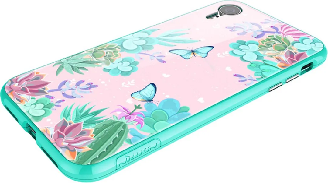 Nillkin Floral Hoesje iPhone XR - Groen - afbeelding 3 van 6
