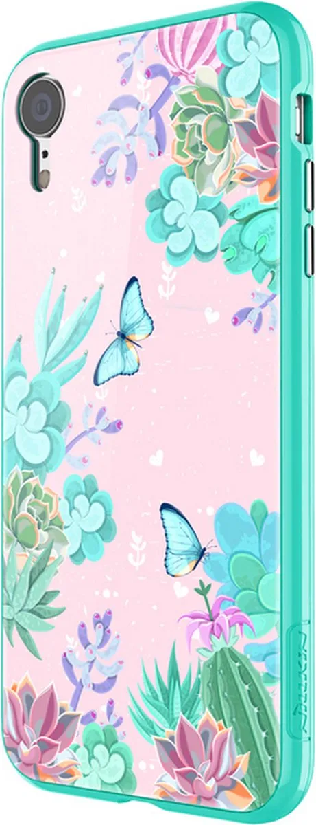 Nillkin Floral Hoesje iPhone XR - Groen - afbeelding 4 van 6